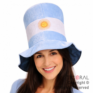 SOMBRERO GALERA BANDERA ARGENTINA CON SOL PLUSH x 1